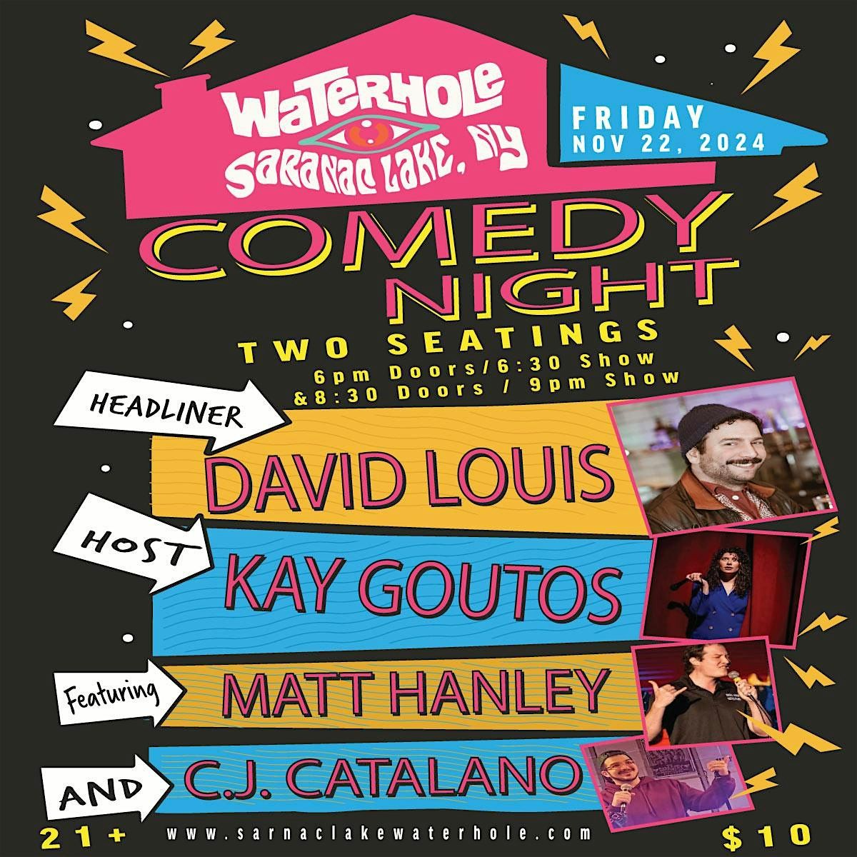 Waterhole Comedy Night (Late Show) feat Kay Goutos, David Louis & more