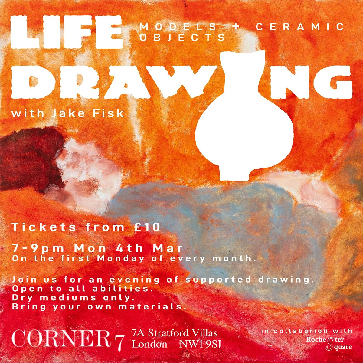 Life Drawing in Camden. Nude poses with ceramic objects