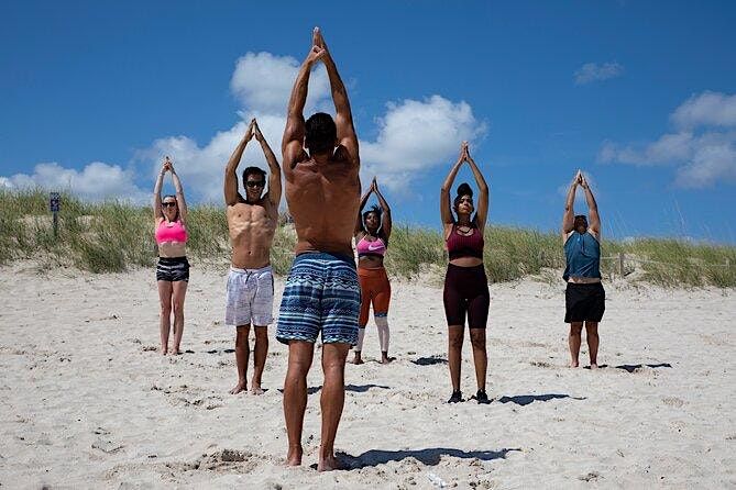 Yoga on the beach in South Beach