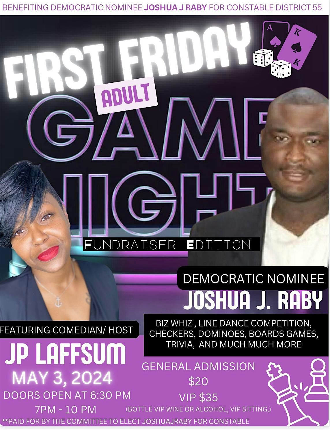 First Friday Adult Game Night Fundraiser Edition
