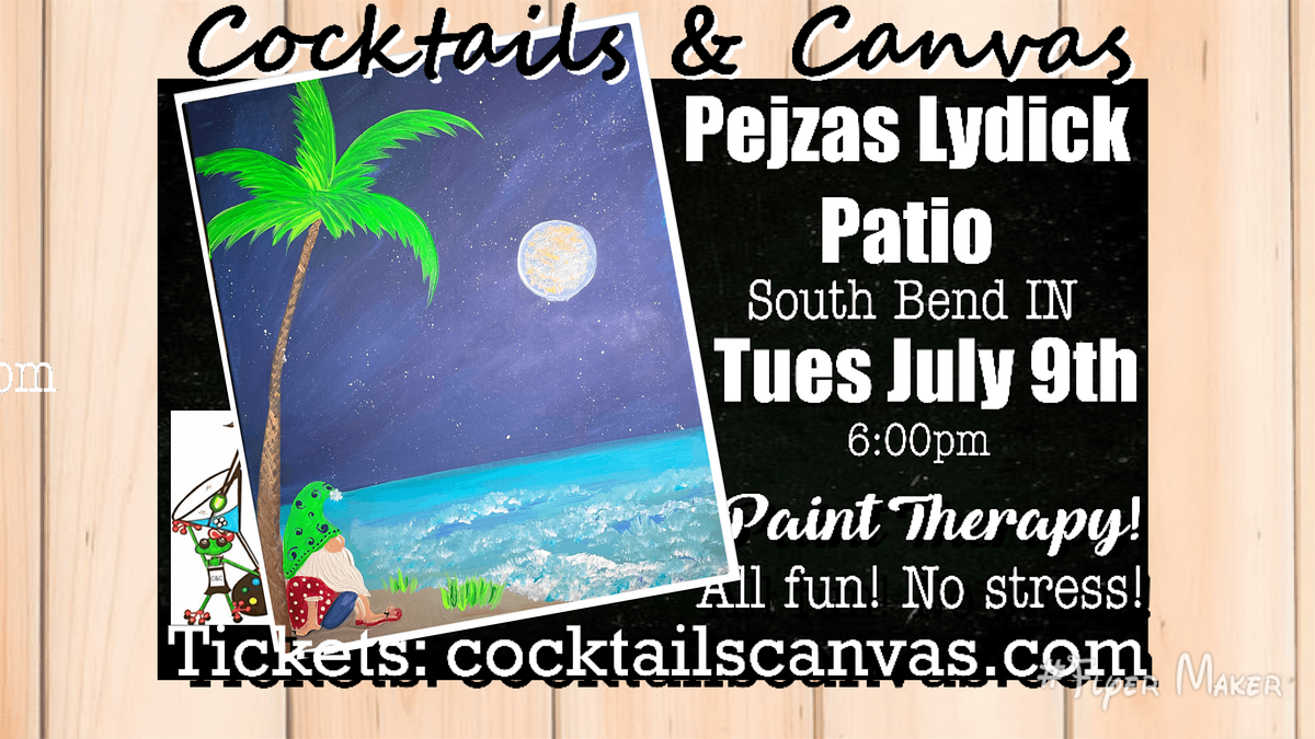 "Star Gazing Beach Bum Gnome" Cocktails and Canvas Painting Art Event