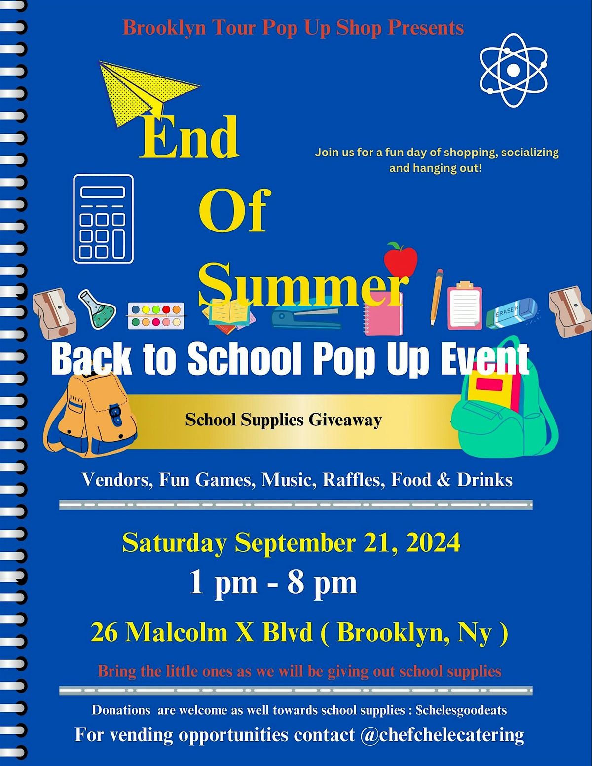 End of Summer\/ Back to School Pop Up Shop