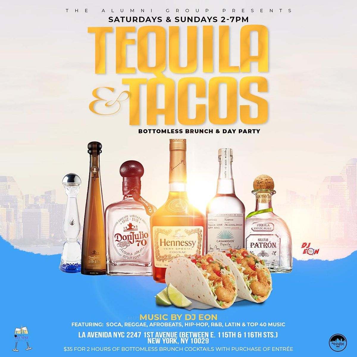 Tequila & Tacos Bottomless Brunch & Day Party, La Avenida NYC, New