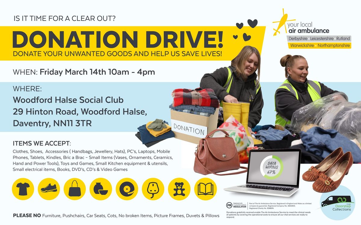 Drive in Donation Day - Woodford Halse