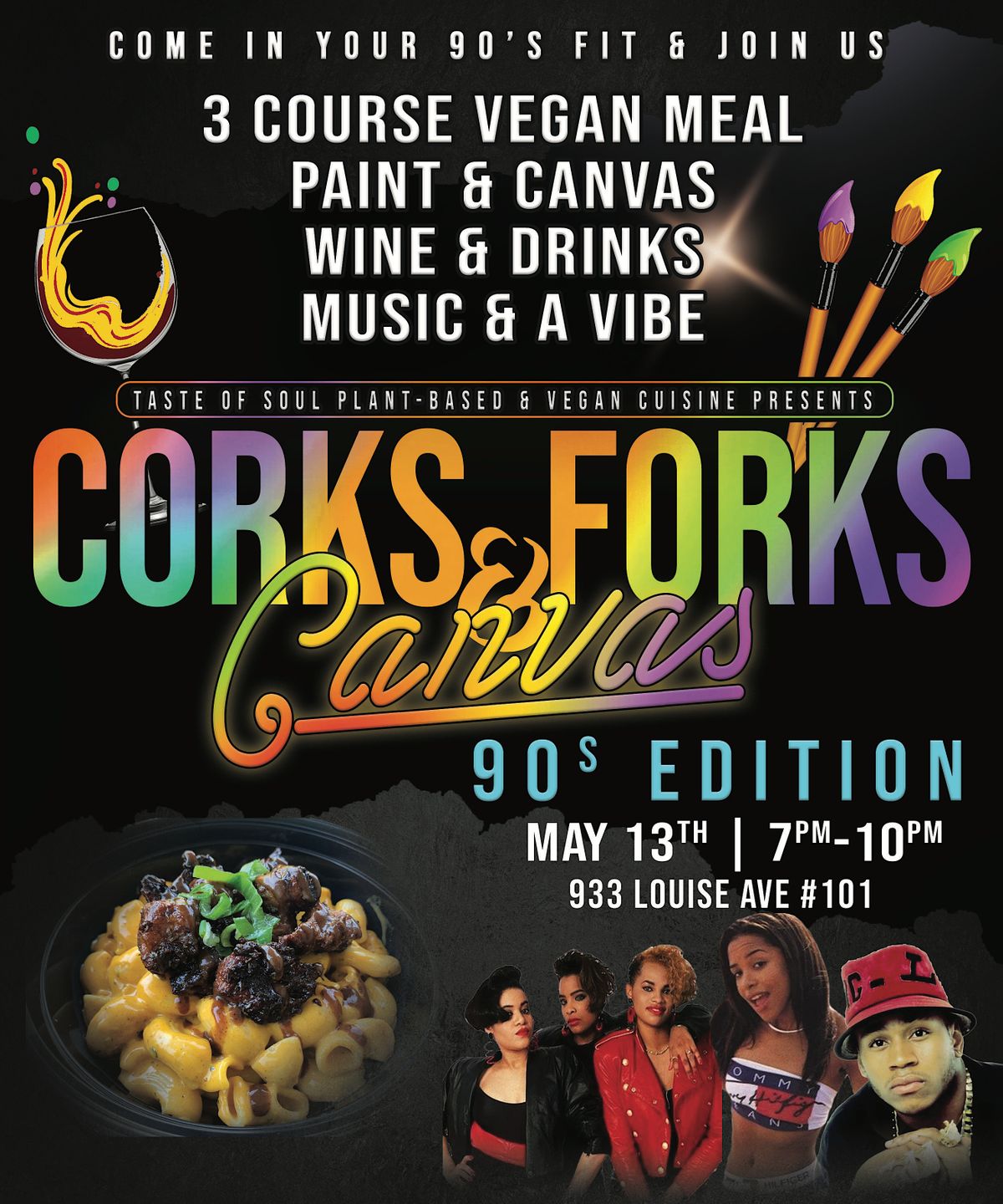 Corks Forks n Canvas 90s edition, Hygge Coworking, Charlotte, 13 May 2023