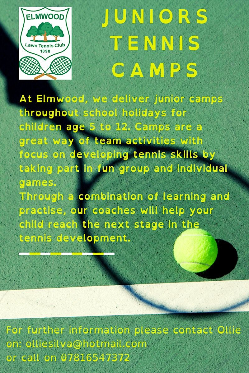 Elmwood May Tennis Camp - Daily sessions