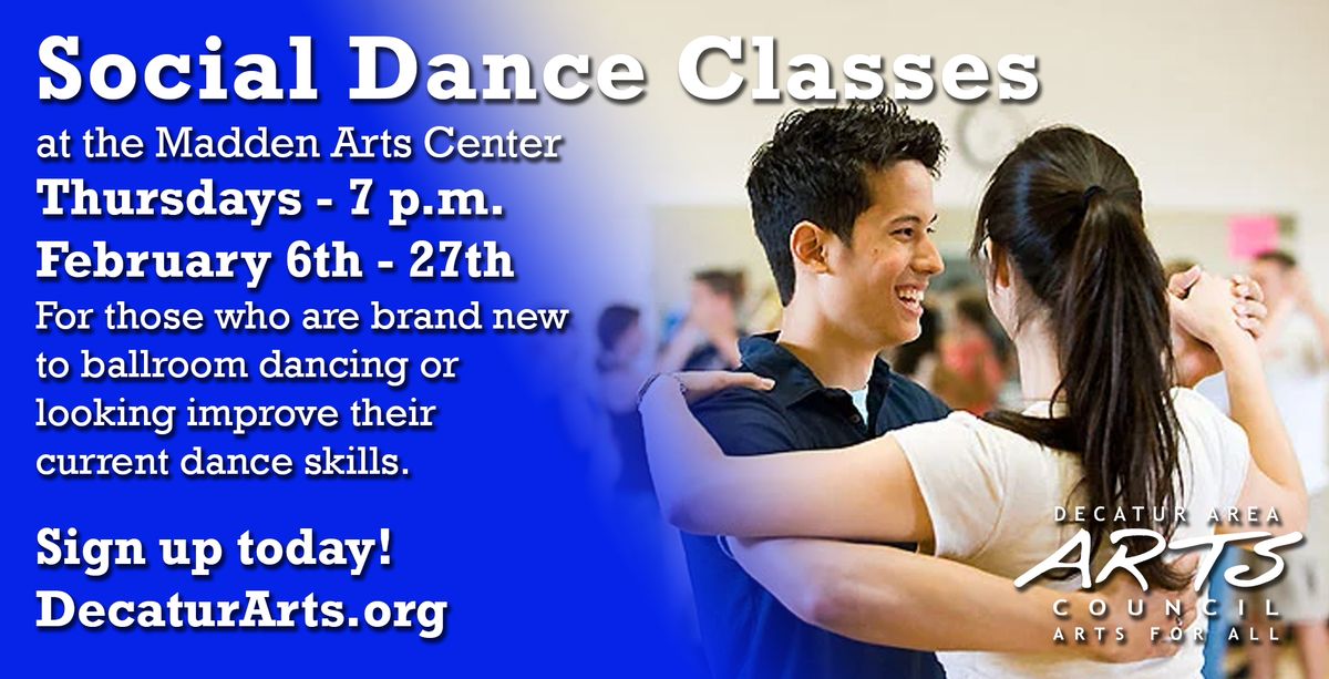 February Social Dance Classes at the Decatur Area Arts Council