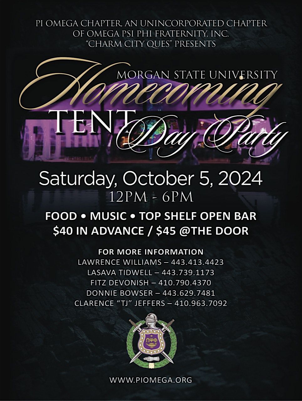 Charm City Ques's Presents.....Morgan State Univ Homecoming Tent Day Party