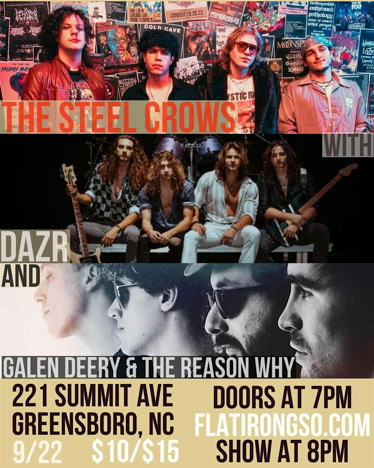 DAZR at Flat Iron With The Steel Crows and Galen Deery & The Reason Why