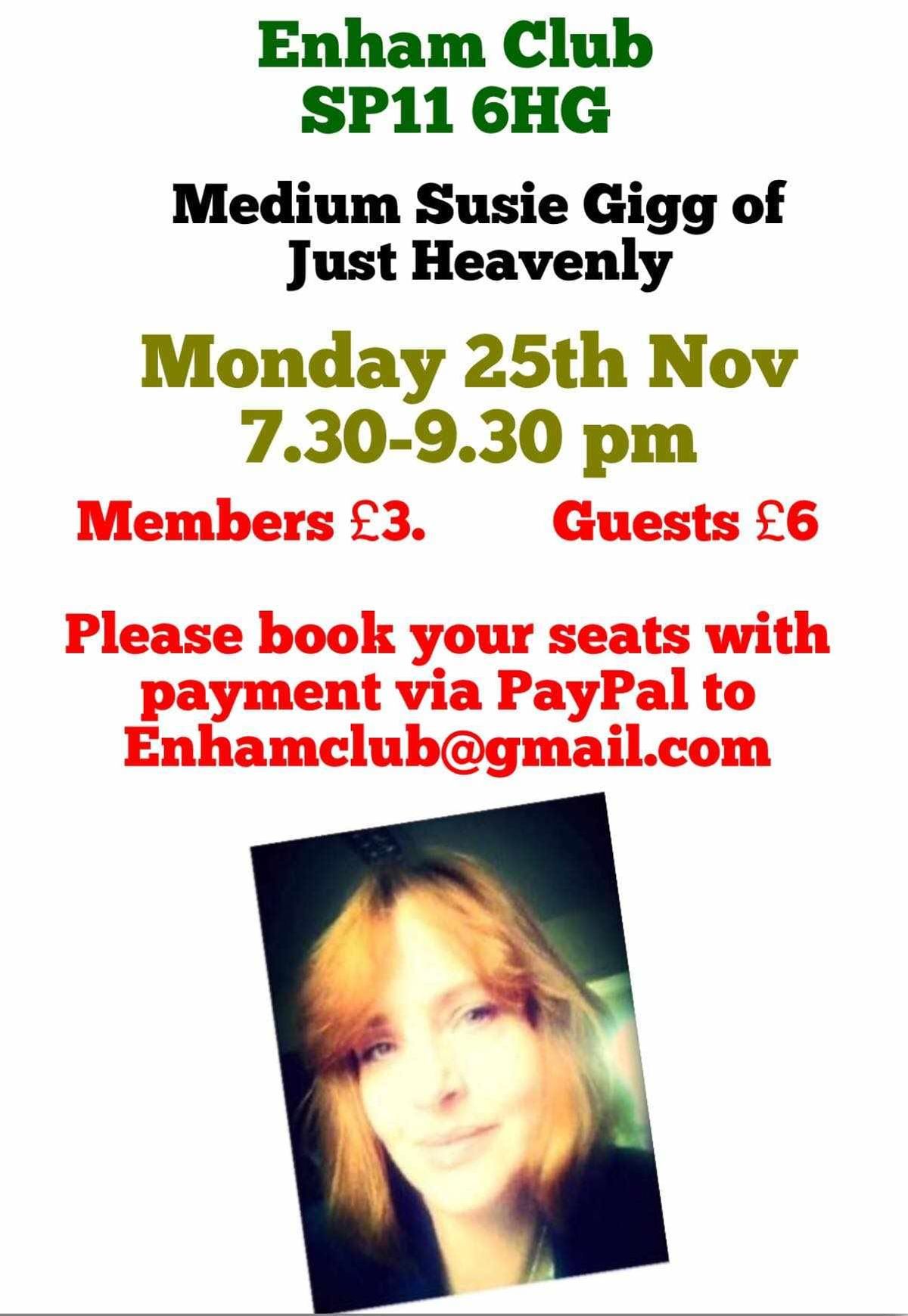 An Evening of Mediumship with Just Heavenly's Susie Gigg