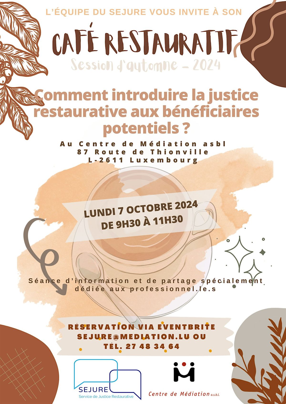 CAF\u00c9 RESTAURATIF - Session automne 2024 (max. 20 personnes)