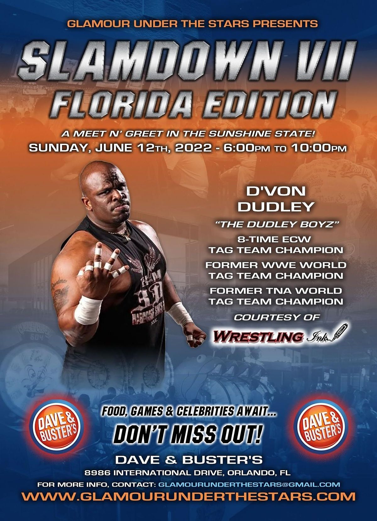 WWE ECW Star D'Von  Dudley to Appear at Slamdown Orlando Florida 06\/12\/2022