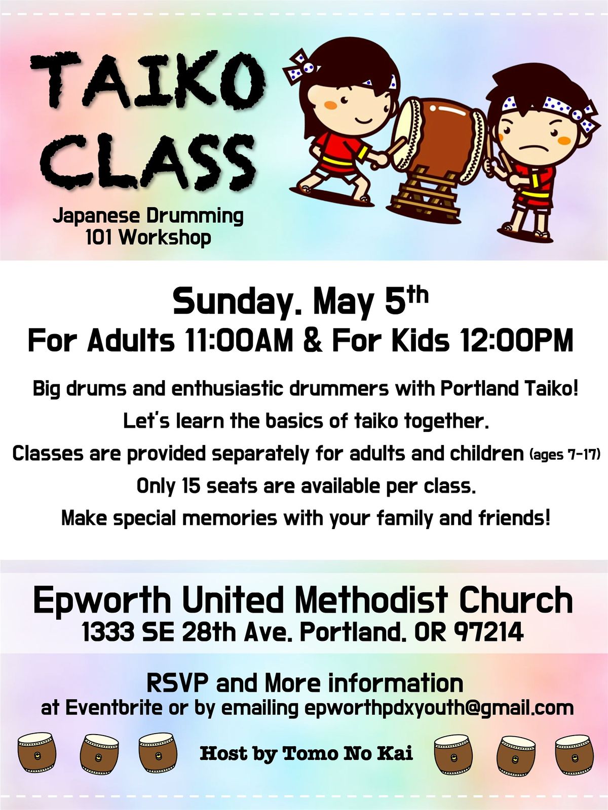 Taiko 101 Workshop for children