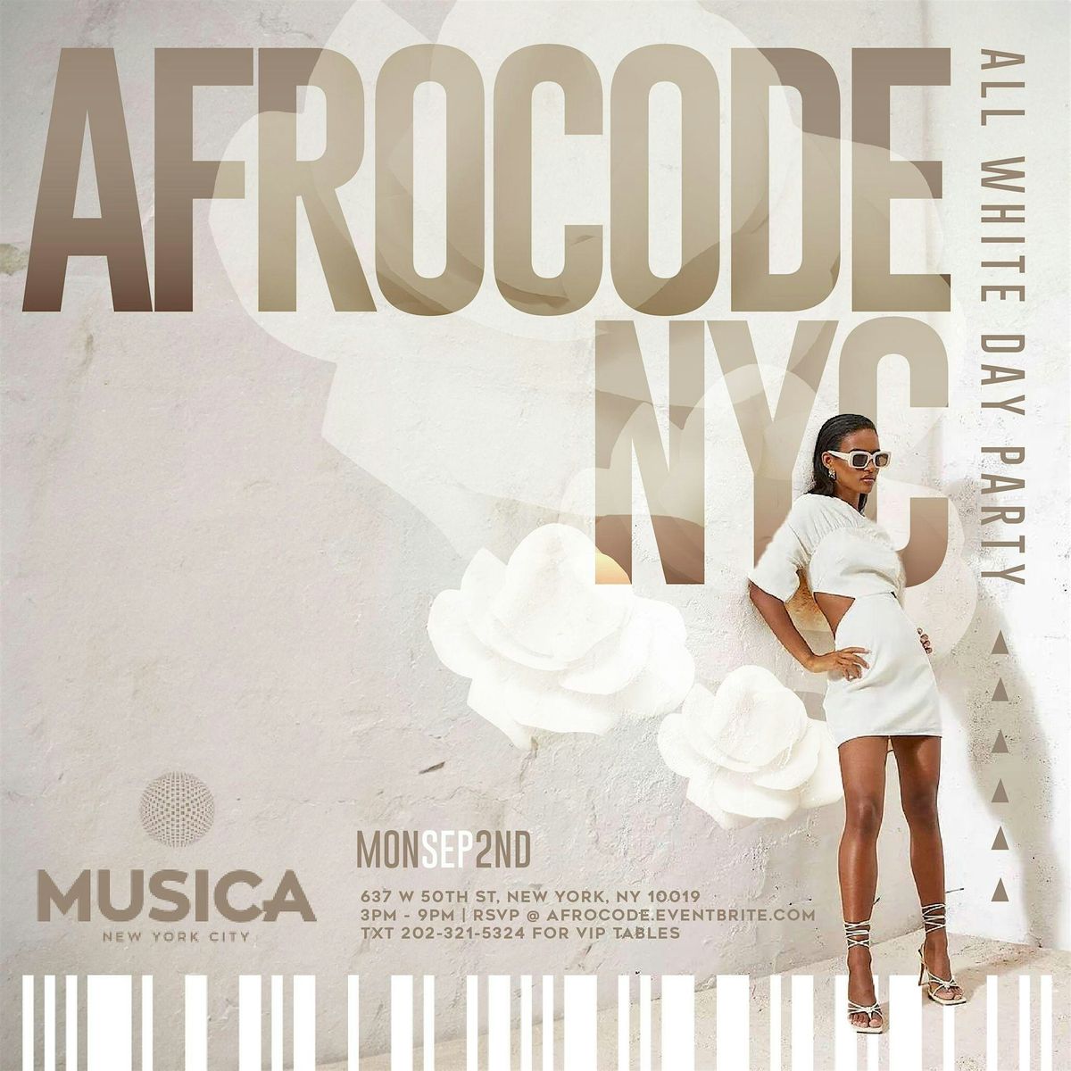 AfroCode NYC | ALL WHITE Day Party |  AfroBeats & HipHop {Mon Sep 2}