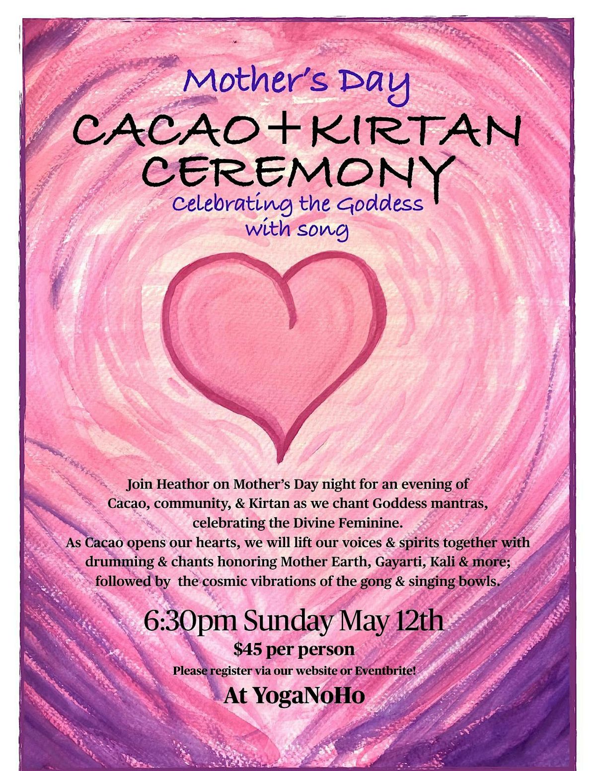 Mother\u2019s Day Cacao + Kirtan Ceremony