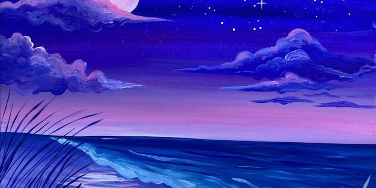 Moody Moonlit Ocean - Paint and Sip by Classpop!\u2122