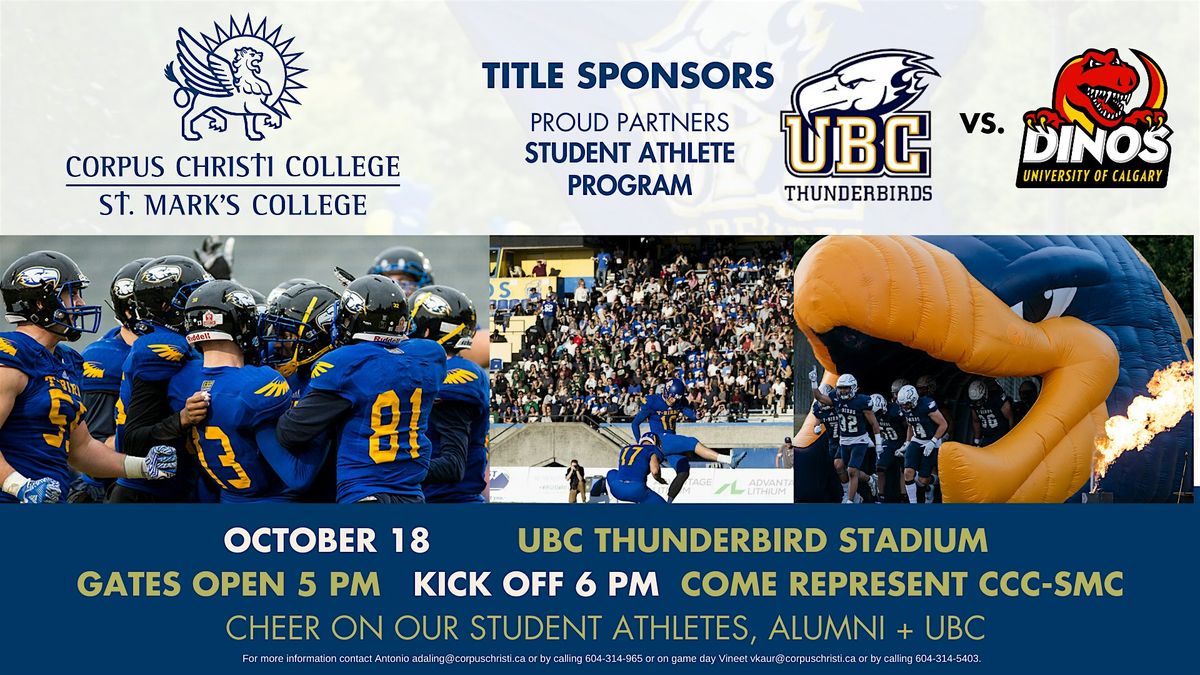 CCC-SMC Sponsors the UBC Thunderbirds VS Calgary Dinos