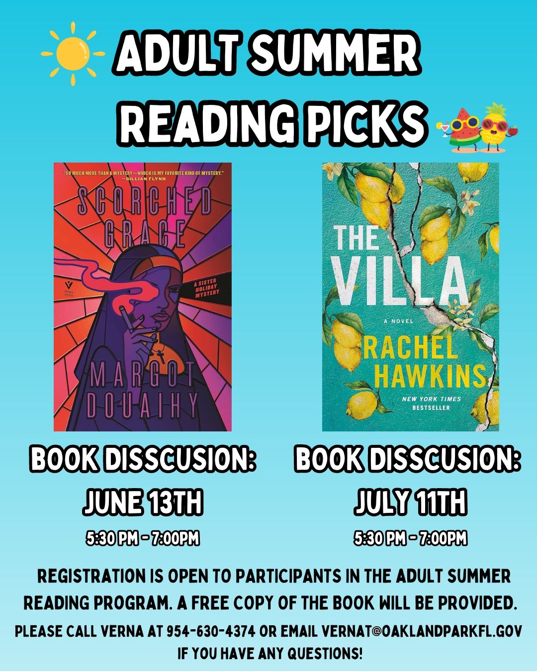 Adult Summer Reading Program - The Villa Book Discussion