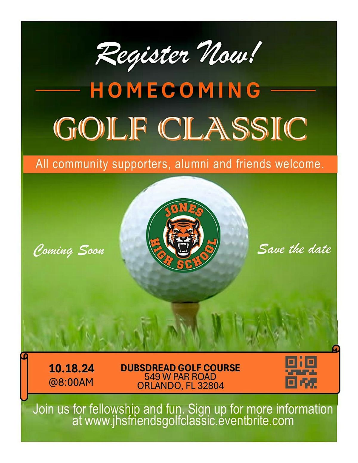 "SAVE THE DATE" Friends of JHS Homecoming Golf Classic