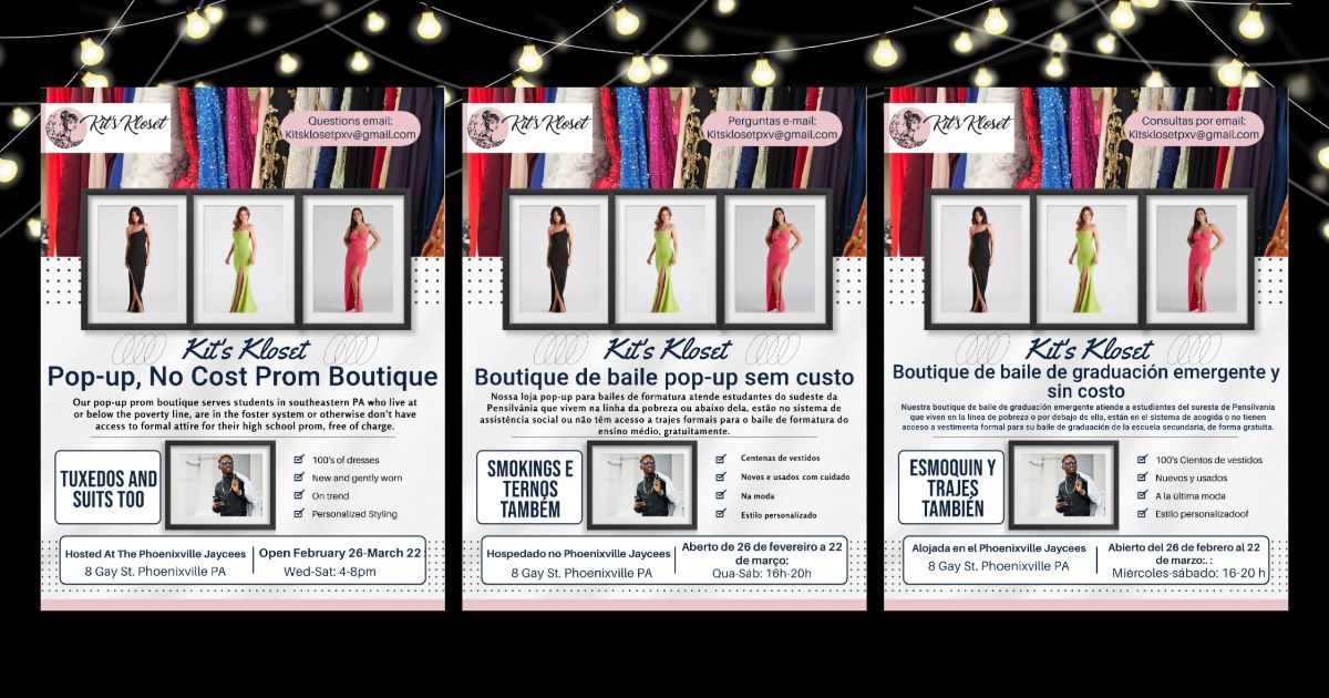 Kit's Kloset No Cost, Pop-Up Prom Boutique