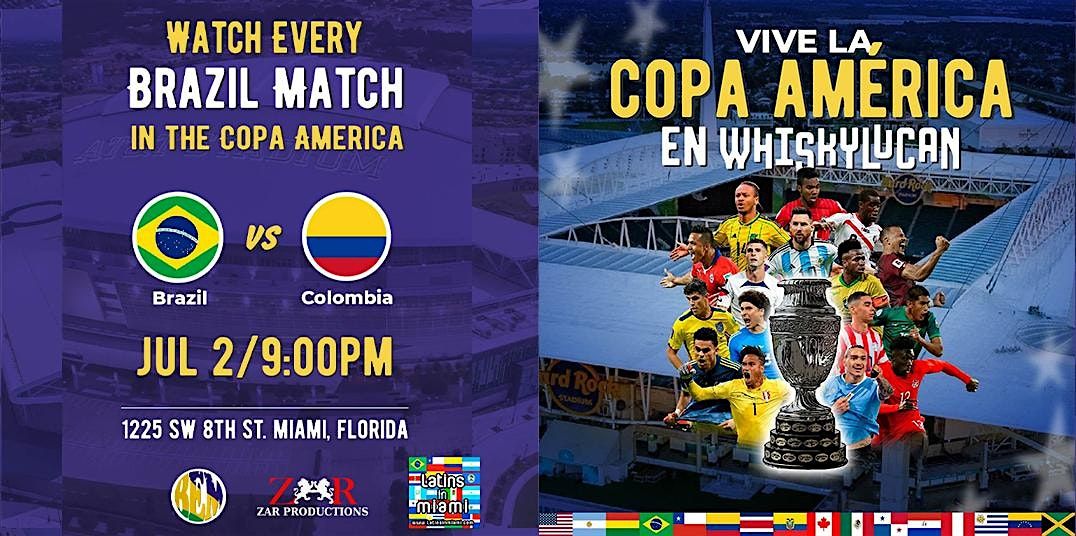 Watch Party in Miami: Brazil vs Colombia July 2 \/ 9pm @ Whiskylucan Calle 8