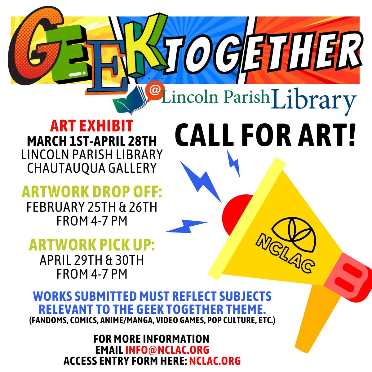 GEEKTogether Art Exhibit Art Drop Off