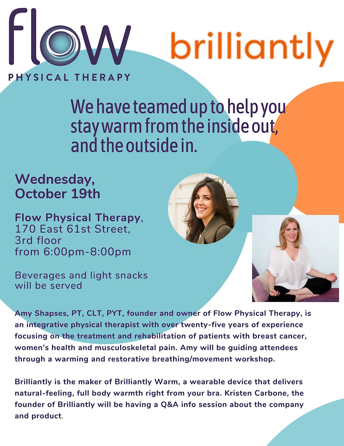 Brilliantly Warm and Flow Physical Therapy - Workshop and Popup Event