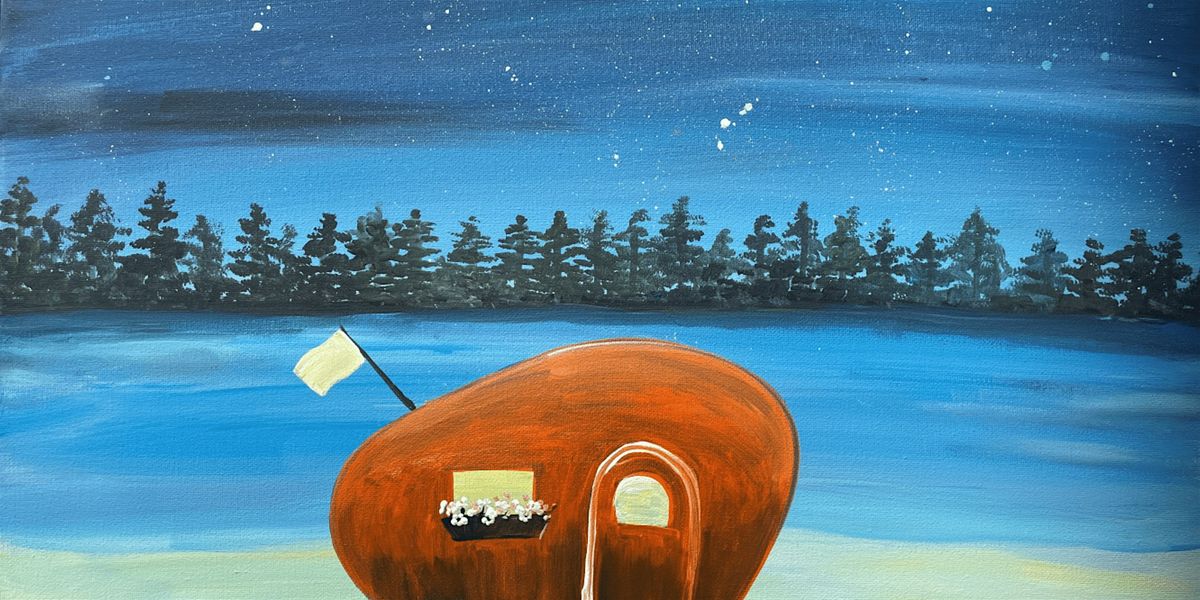 The Peaceful Camper on a Starlit Night - Paint and Sip by Classpop!\u2122