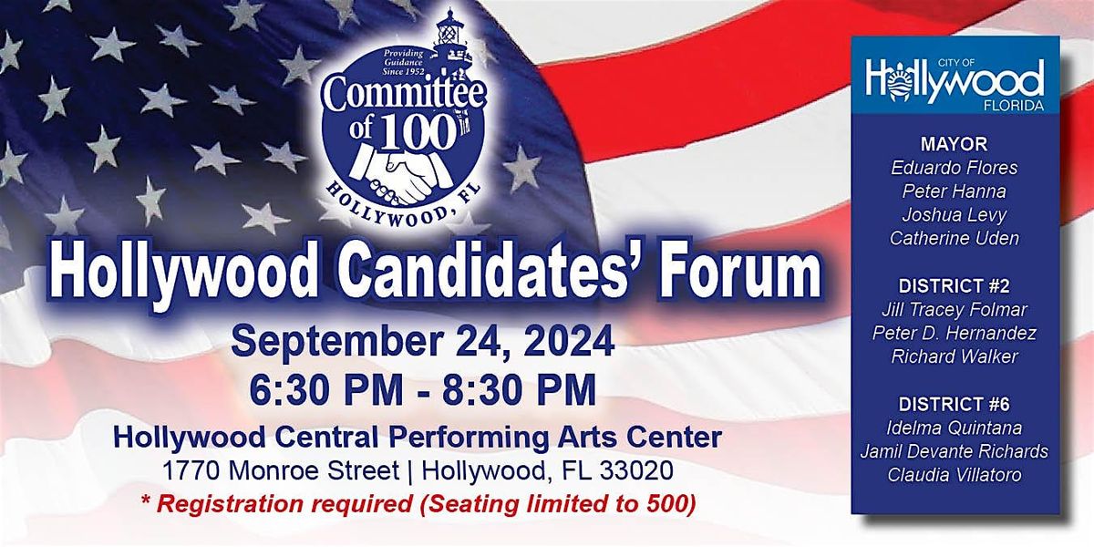 Committee of 100 of Hollywood Candidates' Forum 2024