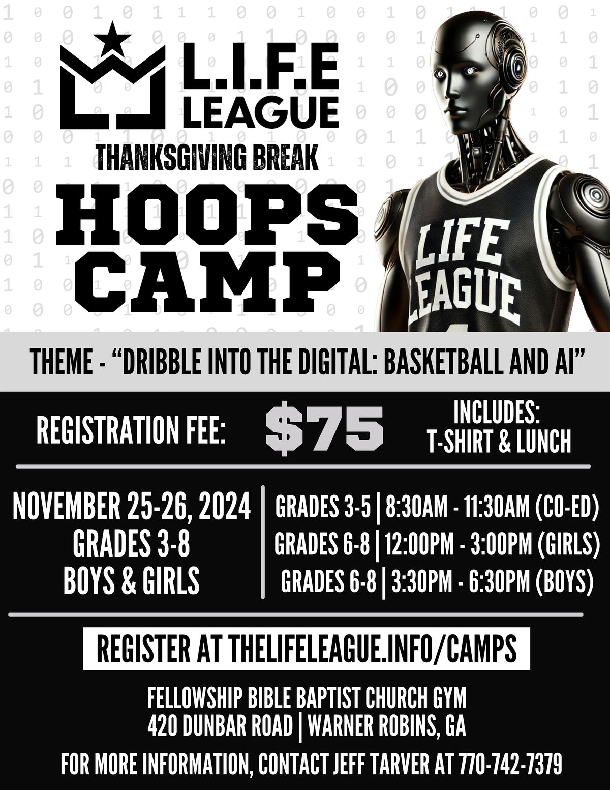 2024 LIFE League Thanksgiving Break Hoops Camp (Grades 6-8 Girls)