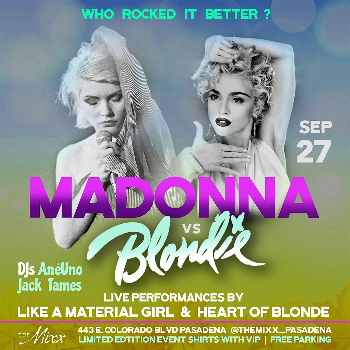 MADONNA vs BLONDIE Live Tribute Show and Dance Party