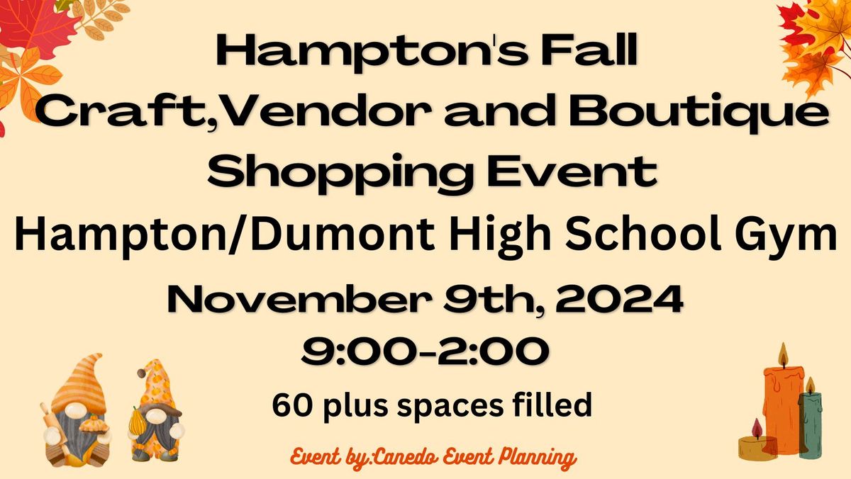 Hampton Fall Craft, Vendors and Boutiques Shopping Event