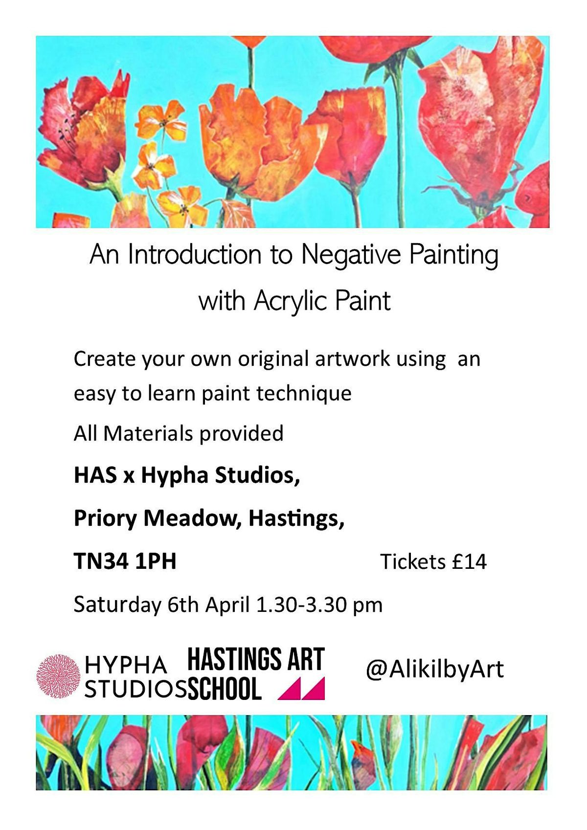 An Introduction to Negative Painting with Acrylic paint with Ali Kilby