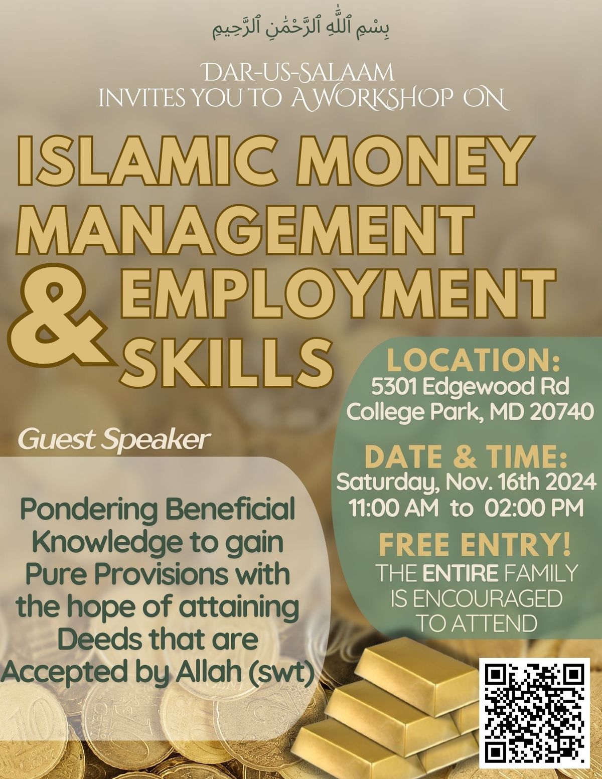 \ud83d\udcb0 Islamic Money Management & Employment Skills Workshop 