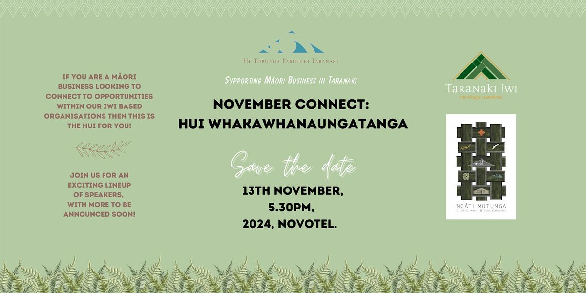 November Connect:  Hui Whakawhanaungatanga