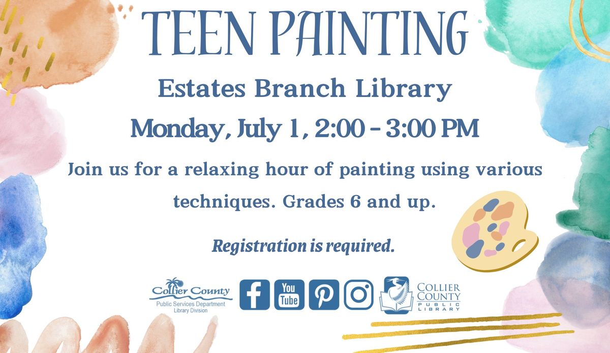 Teen Painting at Estates Branch Library