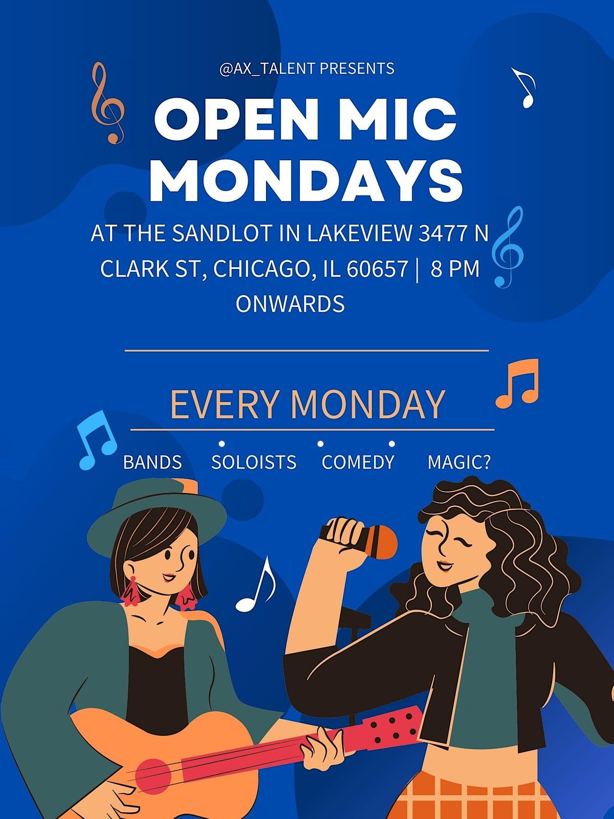 Open Mic Mondays + Jam at The Sandlot Wrigleyville!