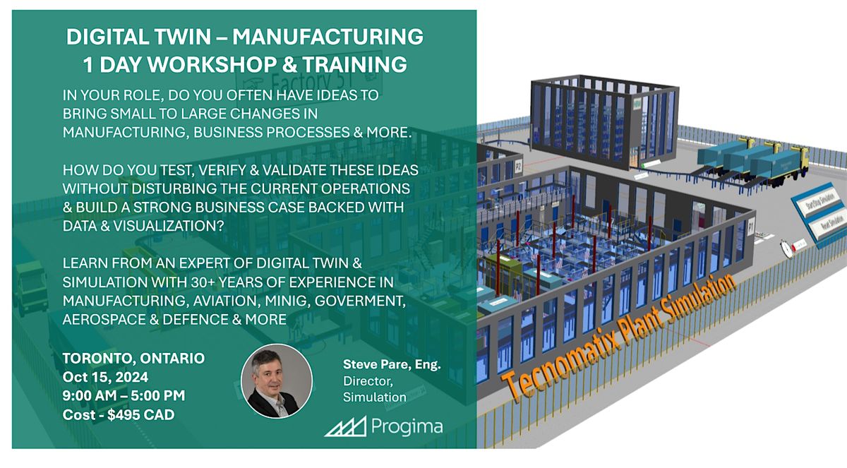 DIGITAL TWIN IN MANUFACTURING \u2013 1 DAY IN-PERSON WORKSHOP WITH STEVE PARE