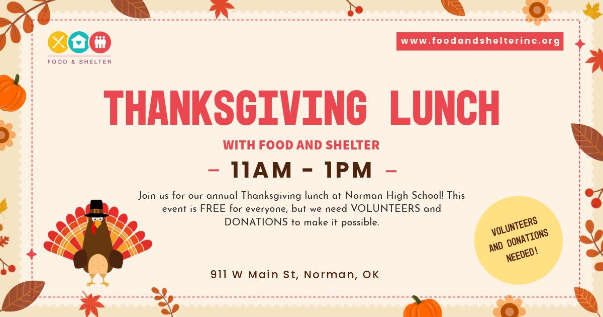 Thanksgiving Lunch with Food and Shelter