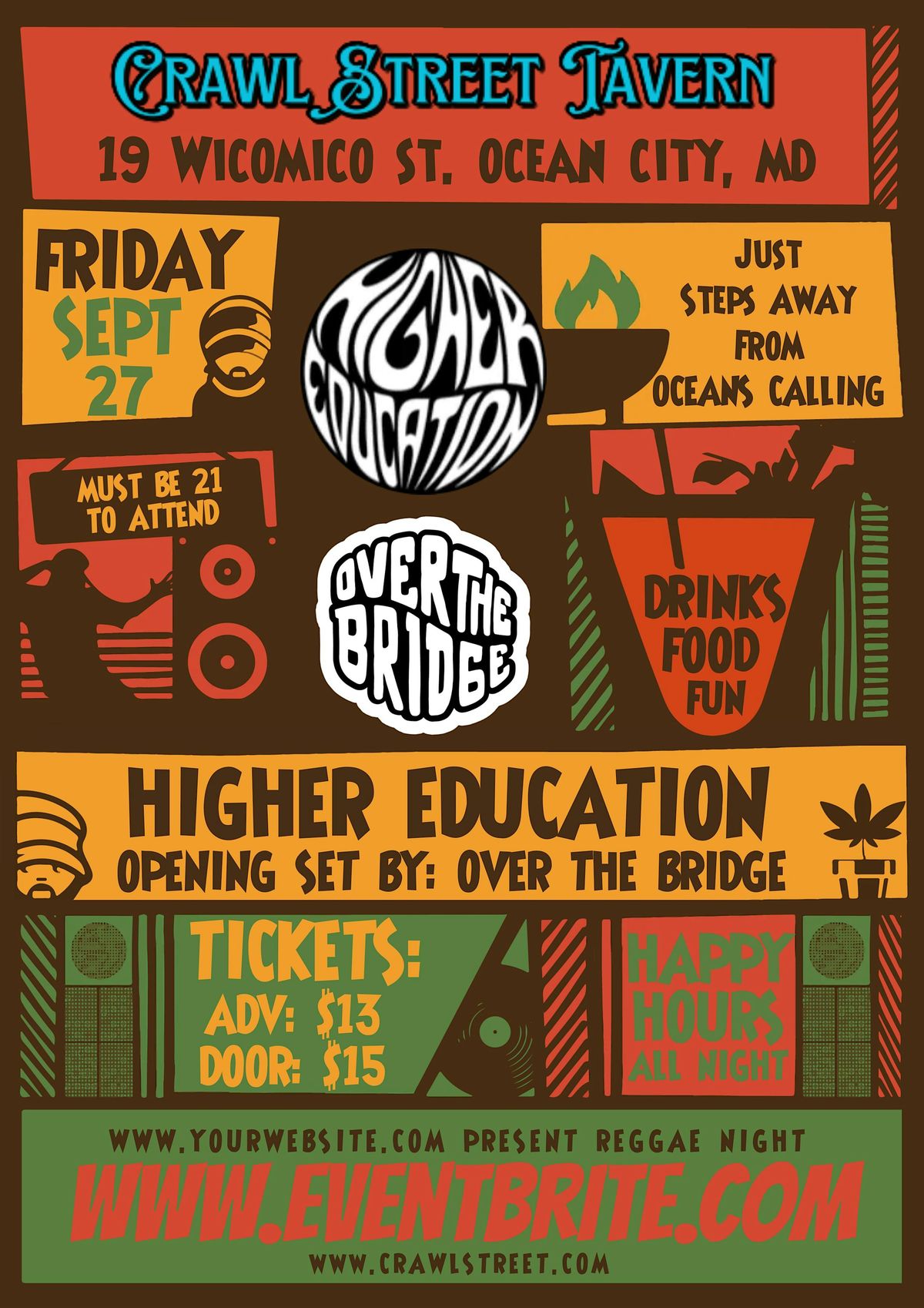 Higher Education and Over The Bridge at Crawl Street Tavern!