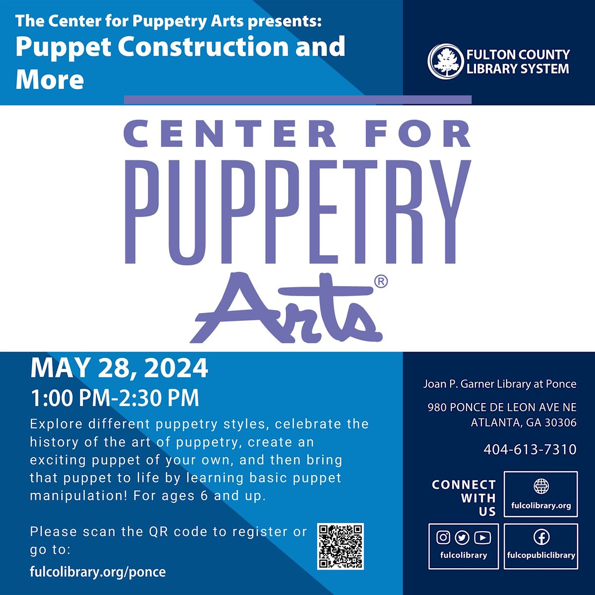 The Center for Puppetry Arts presents:  Puppet Construction and More