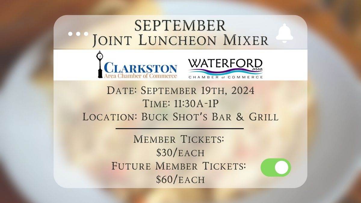 September Luncheon Mixer with the Waterford Chamber