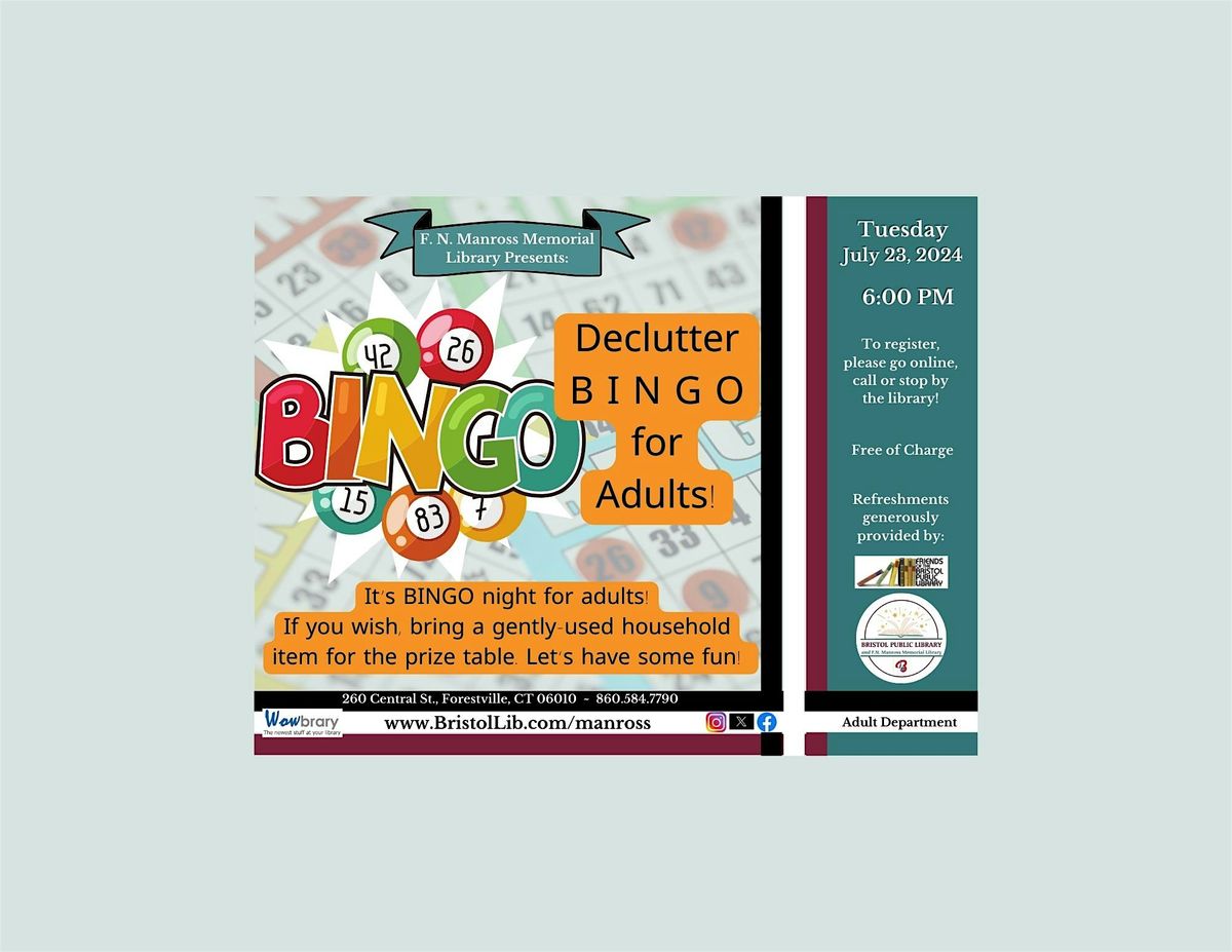 Declutter BINGO for Adults!