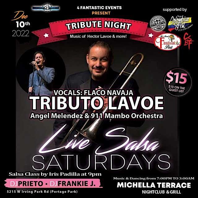 Tribute Night Live Salsa Saturday: Tributo Lavoe ft Angel Melendez 911 Band