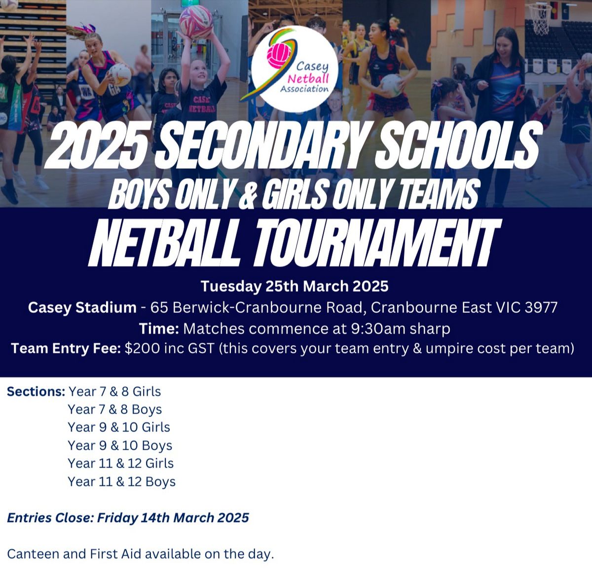 2025 Secondary Schools Boys & Girls teams Netball Tournament 