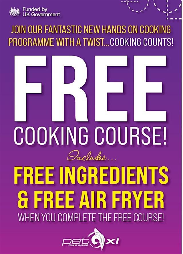 Cooking - A free air fryer when you complete the 5week course at The Gap