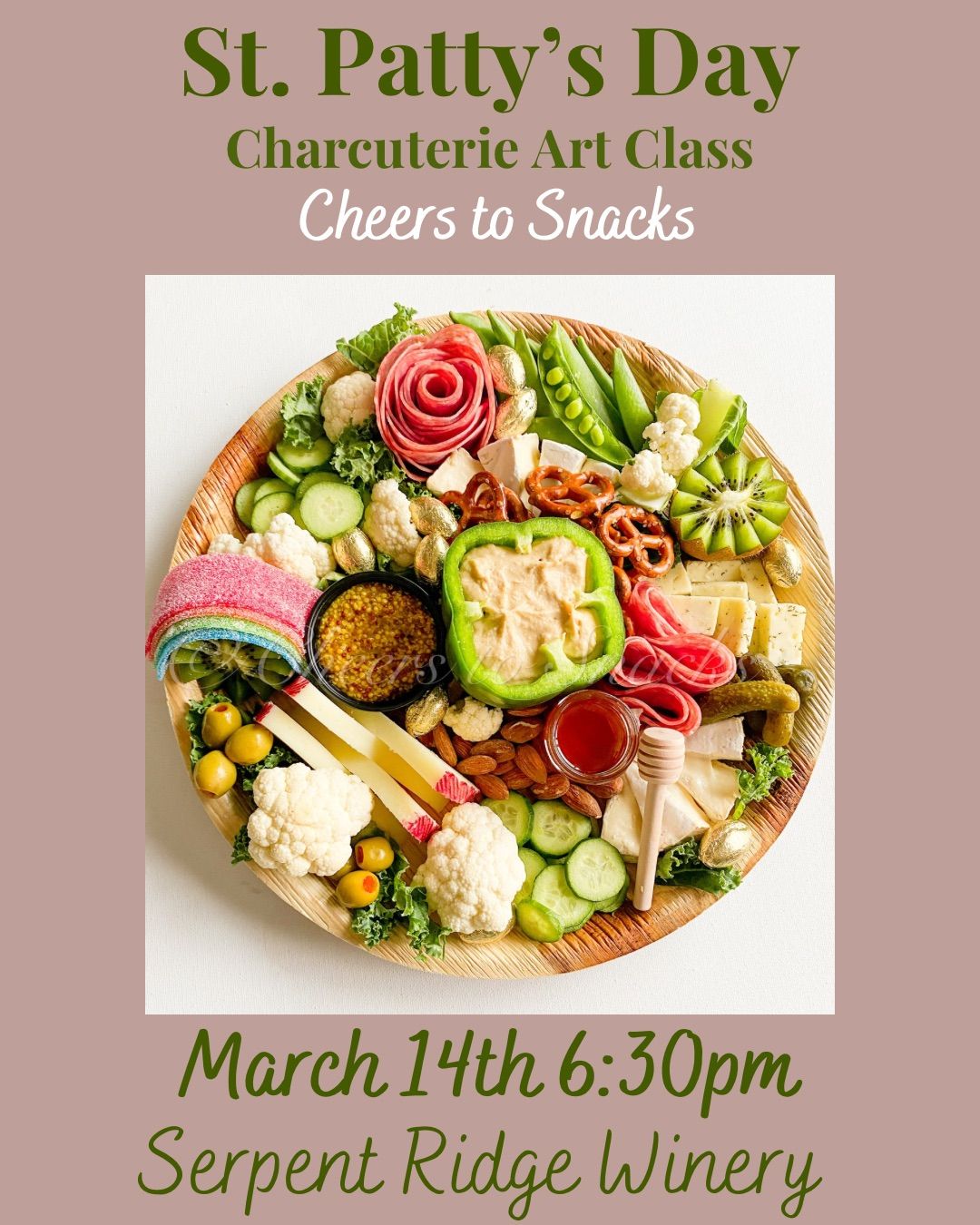 St. Patty's Charcuterie Art Class by Cheers to Snacks