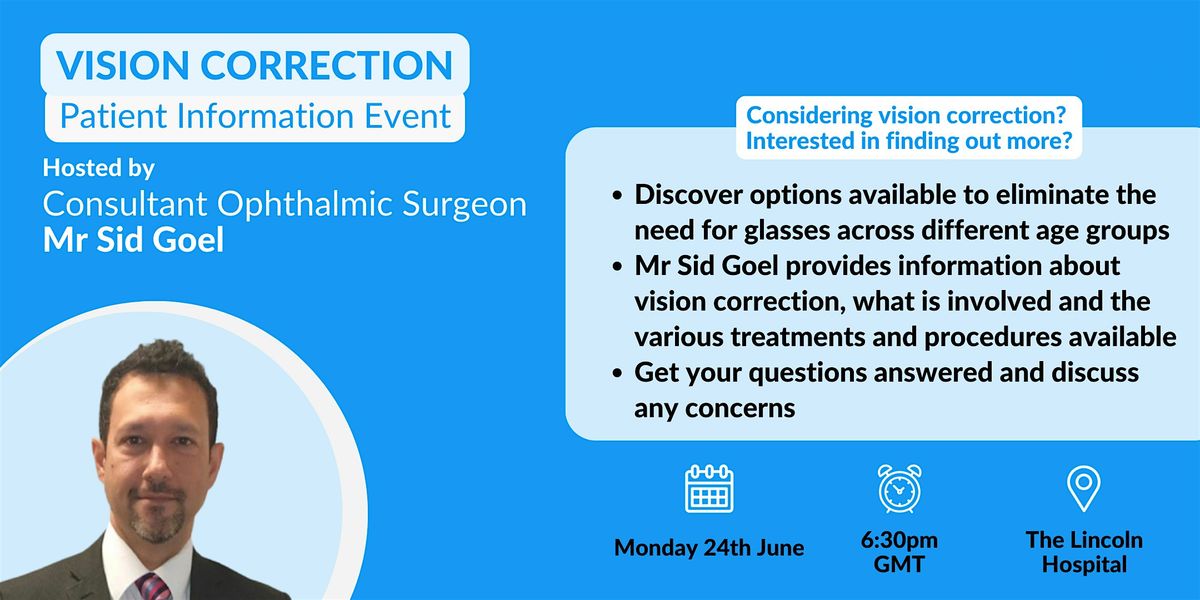 Free Vision Correction Patient Information Evening