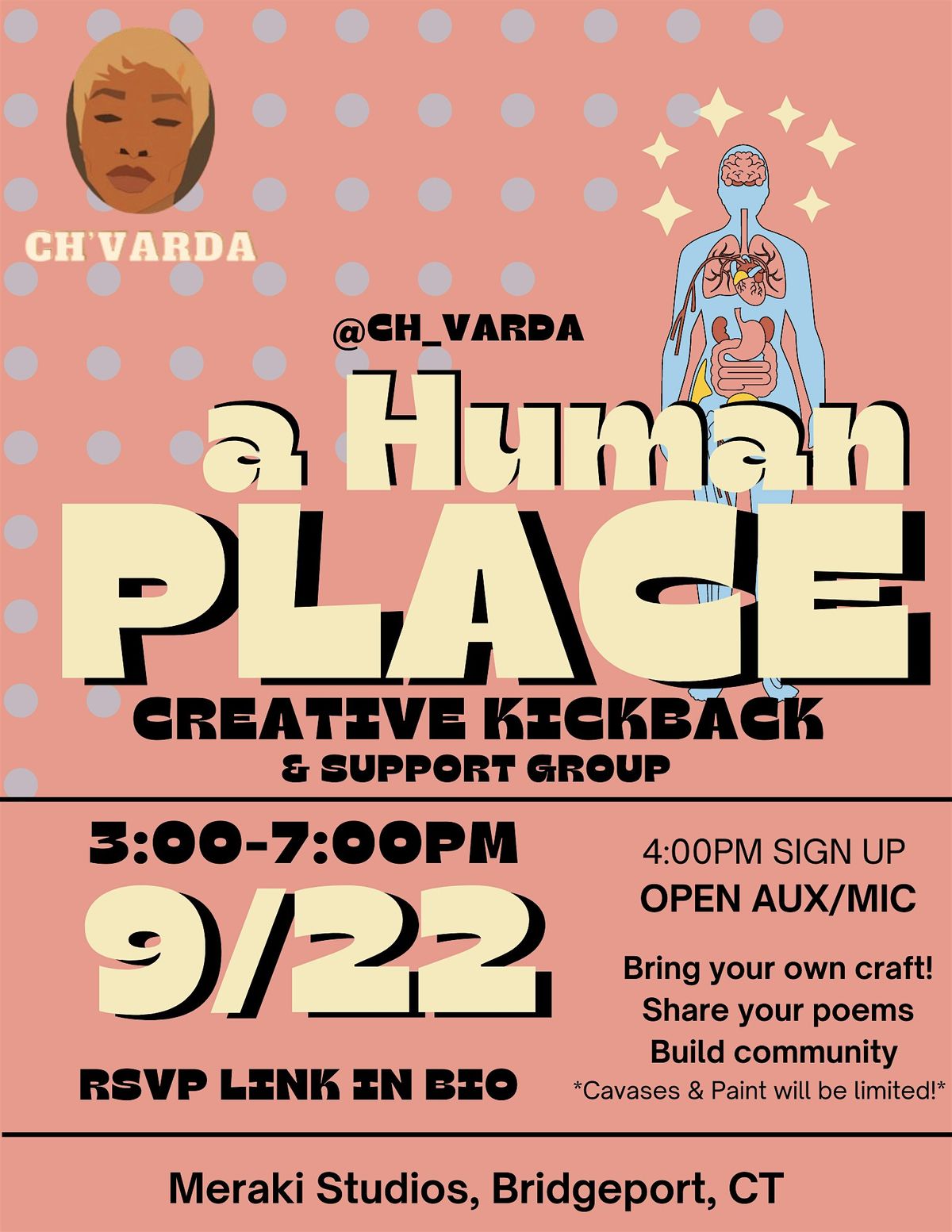 Ch'Varda Presents: A Human Place Creative Kickback & Support Group