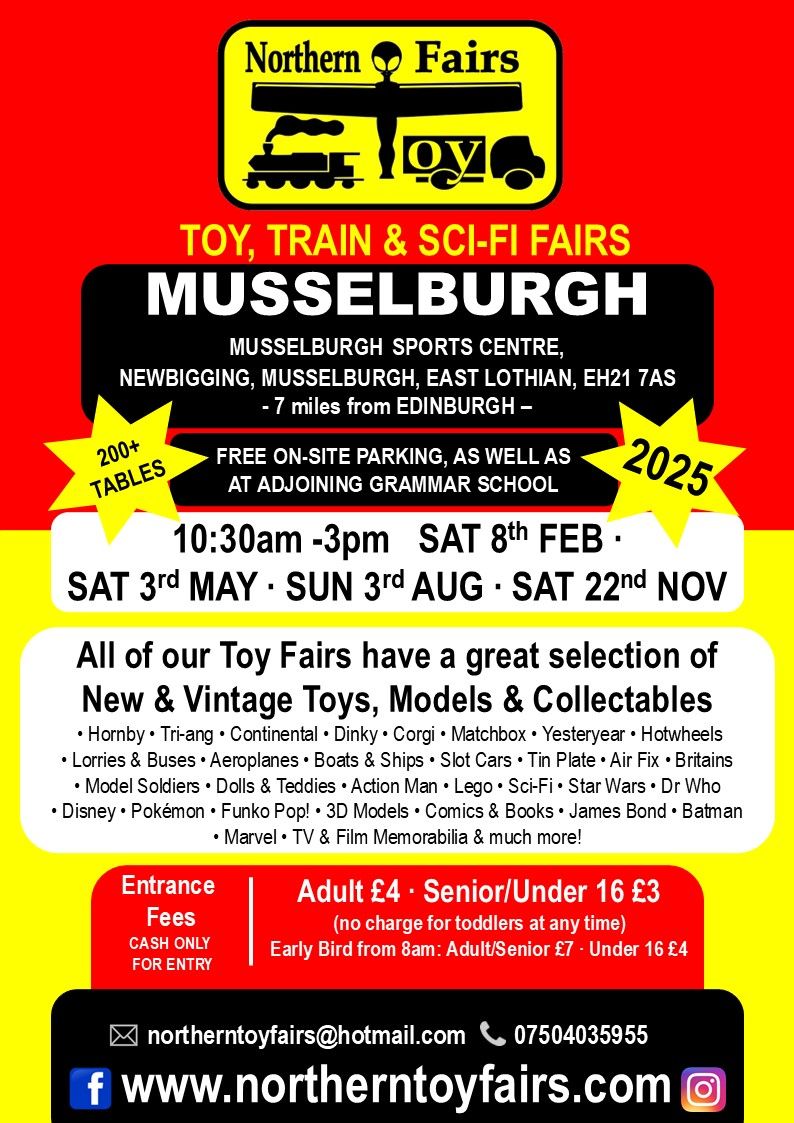 Musselburgh Toy, Train & Sci-Fi Fair on Sat 8th Feb '25